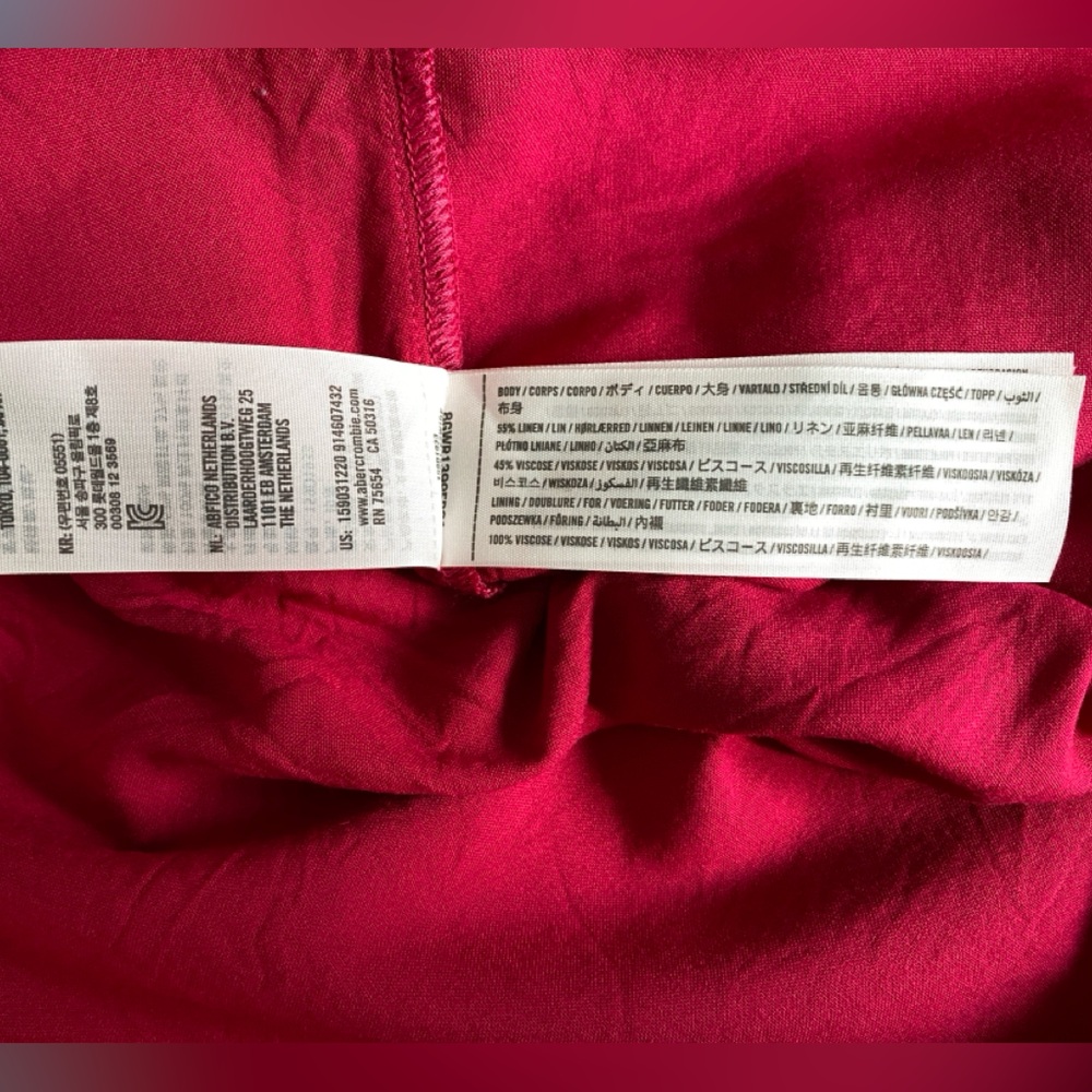 Abercrombie & Fitch Linen Blend Minidress Size S Fuchsia Pink - Picture 9 of 12